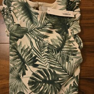 Janie and Jack Green Leaf Print Dress